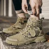 Stövlar militär för män Autumn High Top Camouflage Desert Casual Flats Mens Boot Breattable Non Slip Work Shoes Zapatillas Hombre 231128