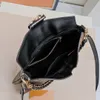 Women's designer mixed pattern crossbody bag leather messenger backpack chain underarm dual color handbag embossed messenger bag 46659