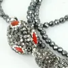 Colares pendentes Bohemia vinho vidro vermelho com miçanga natural Hematita preta Chain Chain Rhinestone Connector Colar para mulheres