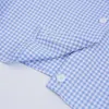 Survêtements pour femmes le costume d'été en coton bleu décontracté mode bouton qui fuit à carreaux à manches longues chemise boutonnée short ample