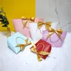 Geschenkomschakeling 20 stks grote doos verpakking bowknot lintzakken kraft papieren dozen met handgrepen bruiloft baby shower verjaardagsfeestje