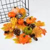 Dekorativa blommor 50st. Fall Holiday Decoration Simulation Pumpkin Maple Pine Cones Acorns Christmas Thanksgiving Party Home Decor