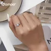 Band Rings BAMOER 925 Sterling Silver Leaf Ring White Opal Rings Elegant Vine Ring for Women Birthday Gift with Jewelry Box Z0428