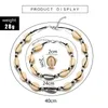 Brincos de colar Conjunto Huatang 2023 Boho Shell Cheker Clavicle Bracelet Rings Ringas de corda trançada feita de corda de jóias femininas ajustáveis