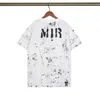 디자이너 Amaris Men Tshirt Limited Edition 커플 Tees Street Wear 패션 브랜드 셔츠 Splash-ink 편지 인쇄 Amirs 짧은 슬리브 캐주얼 느슨한 남자 티 크루 넥 A8