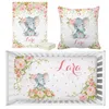 Conjuntos de ropa de cama LVYZIHO Baby Girl Rose Elephant Set Nombre personalizado Boho Cuna Ducha Hoja de regalo 231128