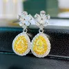 Boucles d'oreilles en forme de goutte Or Zircon Diffusion en direct Full Diamond Femme Celebrity Style Fashion Jewelry