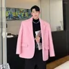 Herrenanzüge NOYMEI Koreanische Rosa Verdickte Alle-spiel Woolen Stoff Anzug Jacke 2023 Winter Revers Temperament Blazer Männlichen Mantel WA3170