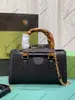 3A Bolsos de asas de hombro de bambú Bolso de diseñador Crossbody Lona sólida Bolsos de cuero Manija Correa de cadena de oro Diseñadores de mujeres Bolsa cruzada 27 cm Monederos pequeños 735153