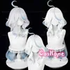 Anime kostiumy Focalors Cosplay Wej furina peruka krótka srebrna biała niebieska peruka cosplay cosplay cosplay peruka odporna na ciepło syntetyczne peruki ZLN231128