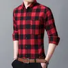 Koszulki męskie koszule kratą nowa jesień zimowa flanelowa czarna koszula szachownica Męskie koszule Długie rękawie Chemise Homme Cotton Mężczyzna Koszulki bawełniane p230427