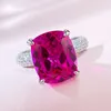 Klasyczny pierścionek Ruby Diamond 100% Real 925 Srebrny Party Wedding Pierścienie dla kobiet mężczyzn Prezent zaręczynowy Prezent biżuterii