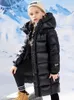 Para baixo casaco meninas meninos jaqueta longa ultra grossa parkas preto criança com capuz casacos quentes roupas de inverno para bebê acolchoado snowsuit xmp548 231128