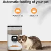 Alimentando Tuya Alimentador Automático para Animais de Estimação APP de Grande Capacidade Alimentador Inteligente para Gatos Cão Dispensador de Comida Lenta com WIFI Timing de Voz Suprimento de Alimentação para Animais de Estimação