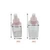 20 ml Esseting Oil Square Droper Bottle 30 ml Clear Glass Serum -flaskor med rosa mössa för kosmetisk SMUQP