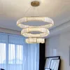 Lampadari Lampadario LED Rotondo Oro RC Colore Luce Regolabile Moderno Forma Speciale Con Altezza E Lunghezza Personalizzate