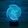 Luci notturne Windmill Touch Led Light D Visual Fancy Electronics Usb 3d Lamp Lampade per camerette