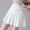 Skirts Zoki Sexy Women Pleated Summer High Waist Chic A Line Ladies Pink Mini Korean Zipper Preppy Style Girls Dance 230427