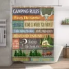 Rideaux règles de Camping, citations de motivation, de bonheur, cabine en bois rustique, accessoires de salle de bains