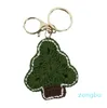 Porte-clés créatif manuel arbre de noël doux tricoté porte-clés tissé à la main mignon pour cadeau