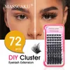 3 PCFalse Eyelashes MASSCAKU Heat Bonded Cluster Lashes Beauty Cilia Soft Ribbon Strip Eyelashes Extensions Custom Packaging False Eyelash Z0428