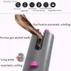 Curling Irons Hair Curlers Cordless Automatic Hair Curler Iron USB Rechargeable LCD Display Wireless Ceramic Rotating Curling Iron Hair Tools Q231128