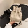 Sacs de soirée en cuir PU Mini sac cordon solide Simple épaule femmes bandoulière élégant tout match mode haute rue Shopping sac à main