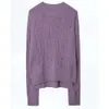 Zadig Voltaire femmes tricots t-shirts automne et hiver femmes crochet fleur creux cachemire couleur unie violet fendu pull