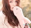 Five Fingers Gloves Ladies Winter Warm Cute Cartoon Plush Korean Version Of The Mitten Student Hanging Neck Riding Soft Girl Guantes Ciclism