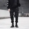 Pantaloni LACIBLE Pantaloni cargo Hip Hop Nastri Uomo Nero Streetwear Harajuku Techwear Pantaloni tattici Pantaloni Harem Pantaloni sportivi Punk