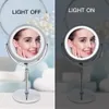 Compact Mirrors 10X Magnifying Makeup Mirror With Light LED Cosmetic Mirrors Round Shape Desktop Vanity Mirror Double Sided Backlit Mirrors 231128