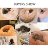 Matten Donut Katzenbett runde Plüsch -Haustierbett für Katzen Hunde Haustier Deep Sleeping Nest Weich warm warmes Kätzchen Höhle Welpe Zwinger Sofa Katze Accessoires