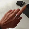 Luxury Punk smycken Square Mens Ring mode Gamla blommor 18K Vitt guld vigselring designer smycken ringar pojkvän julklapp