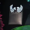 Stud Hibride luksusowe klaster klastra kwiat kształt sześcienne sześcienne kolczyki do stadnin dla narzeczonych biżuteria ślubna E225 231128