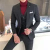 Męskie garnitury luksus ślubny strój 3 -pakowy (płaszcz kamizelki)