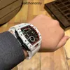 Designer ri mlies orologi di lusso orologio vino barrel per leisure busin ess 50 03 mugnaio meccanico automatico in fibra di carbonio a nastro bianco orologio da polso orologio gmt reloj di alta qualità