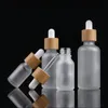 Bambu Cap Frosted Glass Droper Bottle Liquid Reagent Pipette Bottles Eye Droper Aromaterapi Essential Oils Parfyes Bottles SFUCV