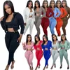 Calças femininas de duas peças logotipo personalizado outono 2023 roupas femininas chique aconchegante jogger 3 conjunto tracksuit suor terno jogging velo