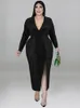 プラスサイズのドレスwmstarサイズ女性衣料品スパンコールパーティーvelceボディコンエレガントなセクシーなイブニングドレス卸売ドロップ231127