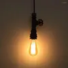 펜던트 램프 레트로 산업용 검은 파이프 램프 철분 매달려 스팀 펑크 침실 거실 로마 식당 실내 LED 조명기구