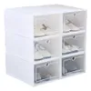 Boxes Bins Transparent Plastic Box Flip Design Shoe Artifact Home Storage Tool B88 W0428