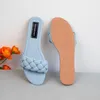 Sandals Z Brand Design Woman Shoes 2023 Summer Outside Lslides Open Toe Woven Slip On Beach Flat Heel Women's