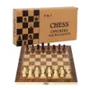 Jeux d'échecs Échiquier 3 en 1 pliable en bois, plateau de jeu d'échecs portable, échiquier en bois pour adultes, dames d'échecs et backgammon 231127