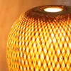 Bordslampor ledde bambuvävningslampa Creative Handmade Rattan Bedroom Restaurant Bedside Desk Lights Chinese Pastoral Retro Light