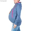 Maternity Tops Tees Kangaroo Mother Sweater 2023 Winter Cotton Long Sleeve Maternity Clothes Hooded Pregnant Adults Women Clothing Pregnancy HoodiesL231128