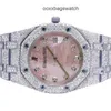 Audemar Pigue Watch Royal Oak Chronograph Watches Women's Epic 35mm S. Steel Pink Dial Diamond 12.5 CARAT WN-78NJ