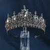 Bijoux de cheveux de mariage baroques vintage en cristal noir diadèmes de mariée couronnes de sorcière femmes strass costume bal de promo diadème accessoires de cheveux de mariage 231128