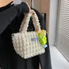 Вечерние сумки Xiuya Fashion Swick Bag Vintage Solid Color Plearted Bubble Simbag 2023 Весенний повседневной деревенский дизайнерский дизайнер подмышка