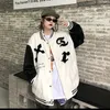 Herrjackor American Retro Vintage Letter Flocking Baseball Uniform Y2K Street Fashion Punk Style Niche Loose Jacket Tide For Men and Women 231128