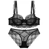 Set sexy Donna Set intimo in pizzo Set ultra sottile Coppa confortevole Reggiseno push up e slip Set spallacci fissi Set lingerie di grandi dimensioni P230428